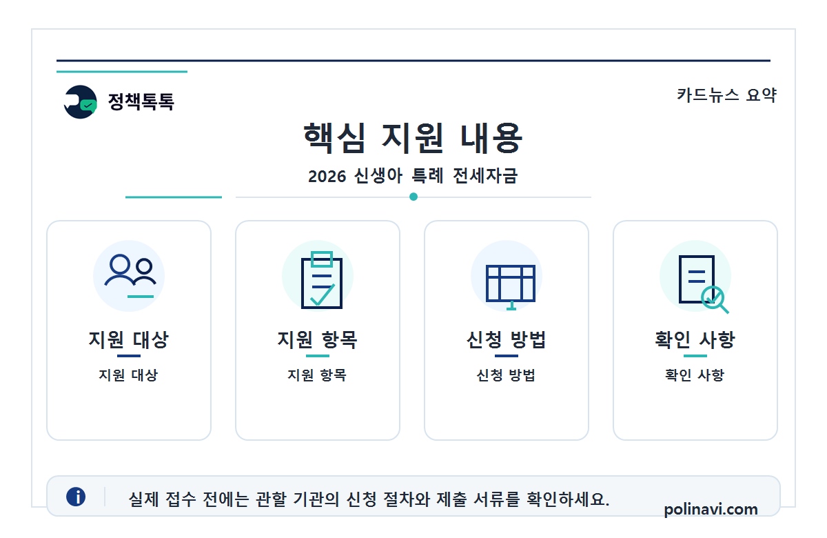 2026 신생아 특례 전세자금 핵심 지원 내용