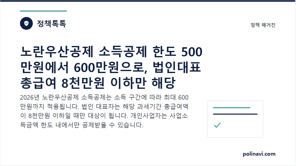 2026 노란우산공제 소득공제 한도 상향 안내 대표 이미지