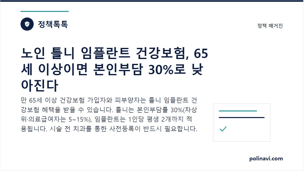 틀니 임플란트 건강보험 혜택을 안내하는 대표 이미지
