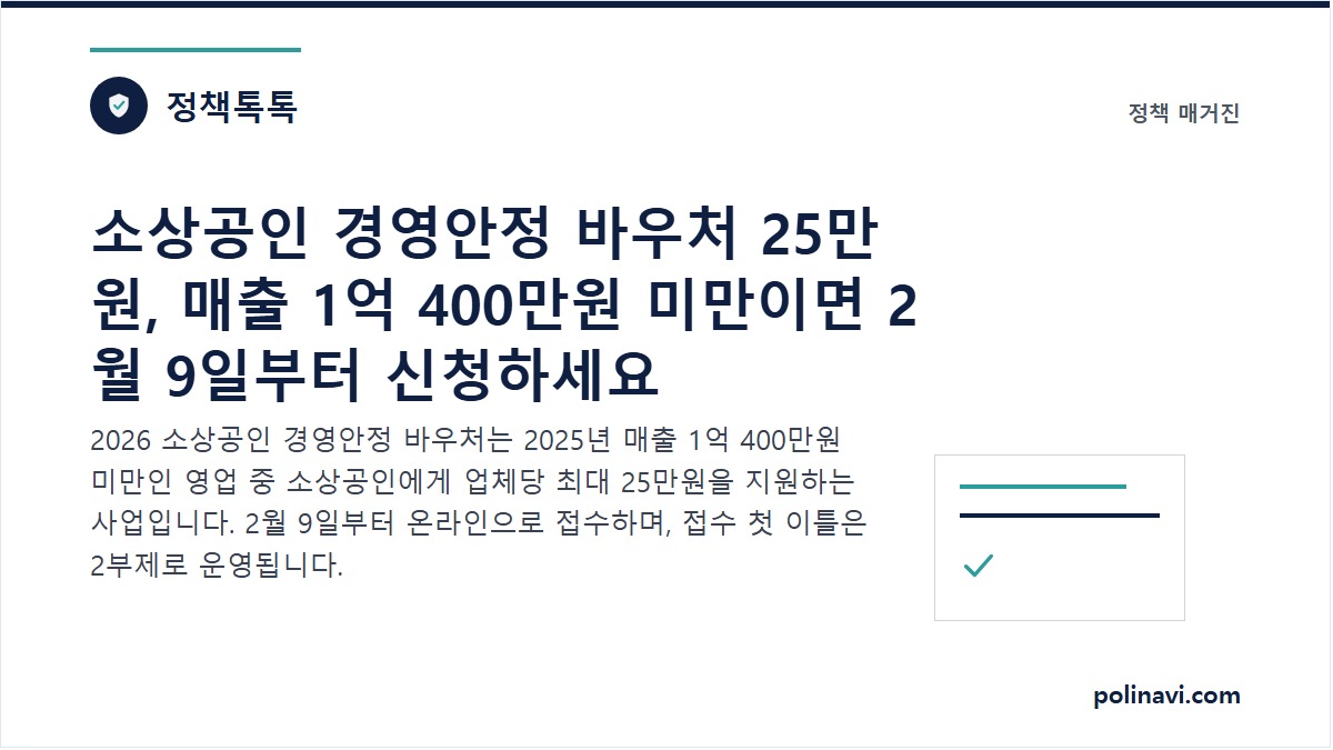 2026 소상공인 경영안정 바우처 지원사업 대표 이미지